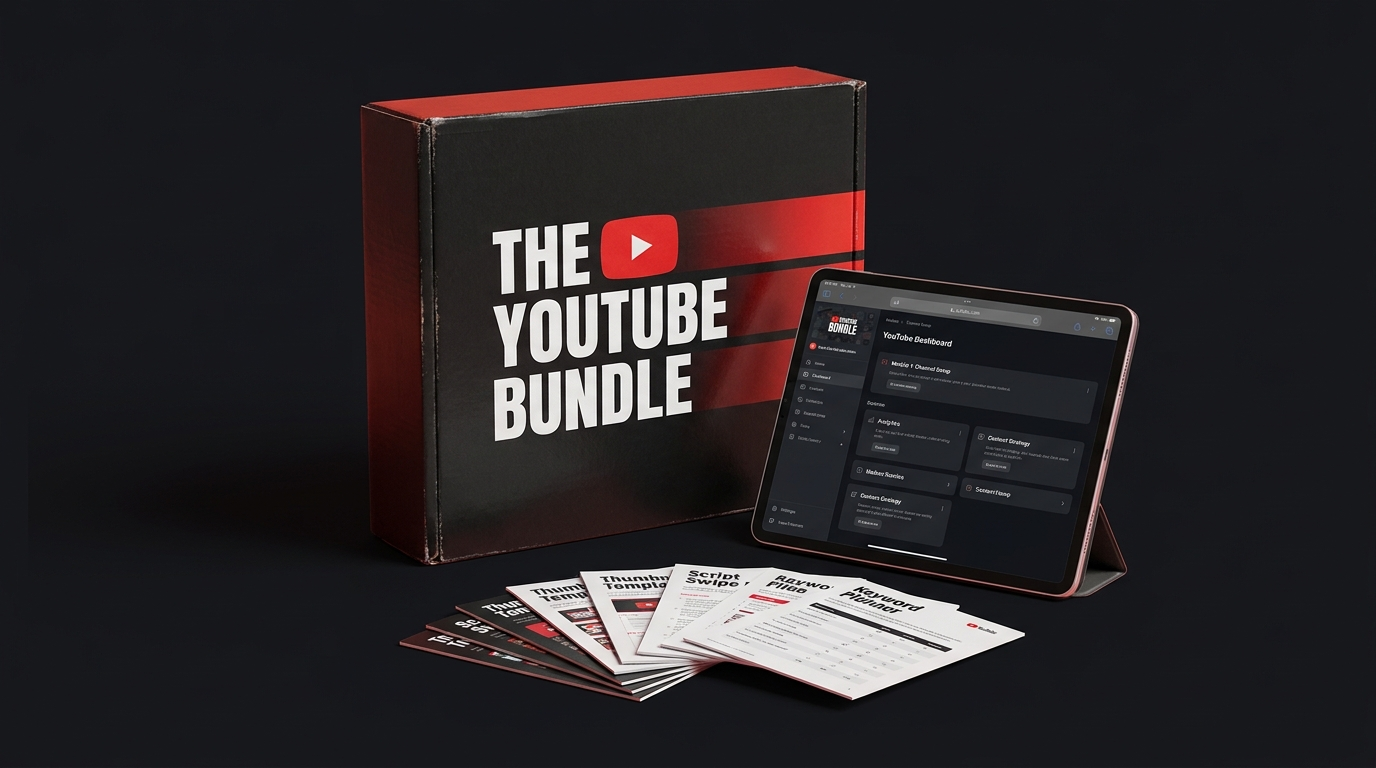 The YouTube Bundle: custom YouTube GPT, The YouTube Blueprint course, and Templates & Swipe Files